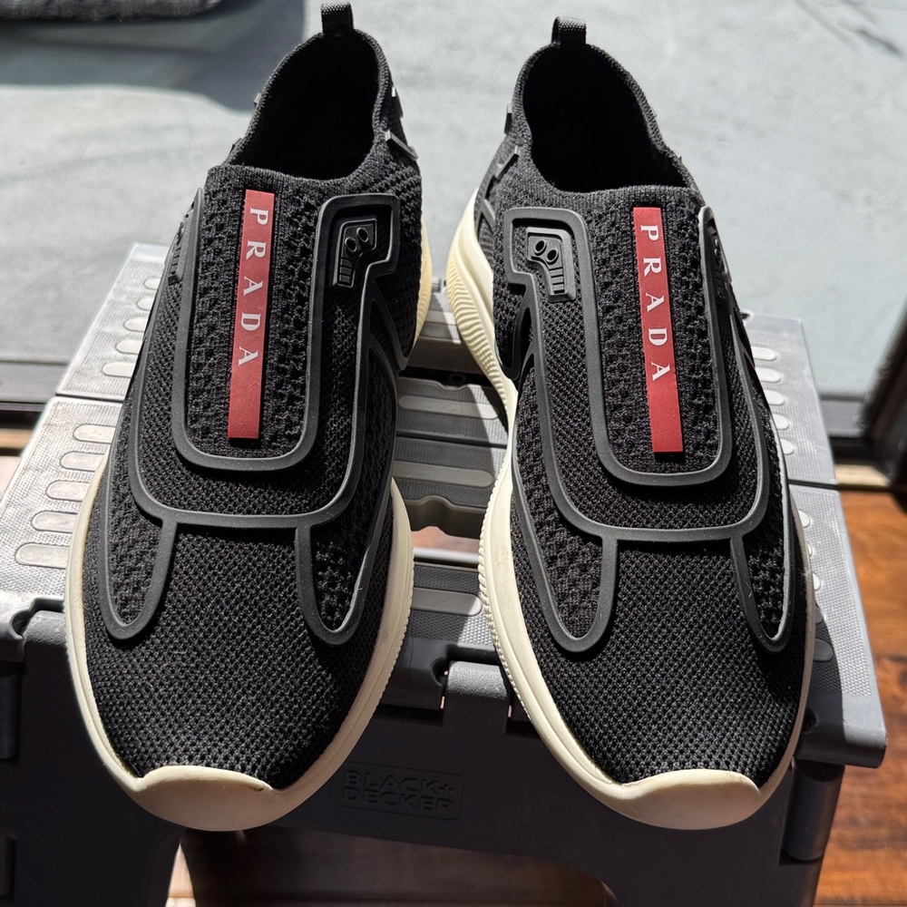 Prada Vibrant Black Athletic Shoes
